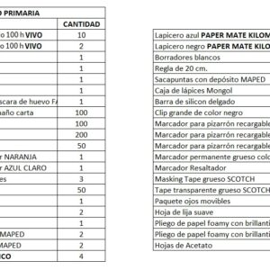BOLSA DE UTILES BJ 1RO CICLO 2026
