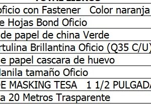 BOLSA DE UTILES PRE-KINDER